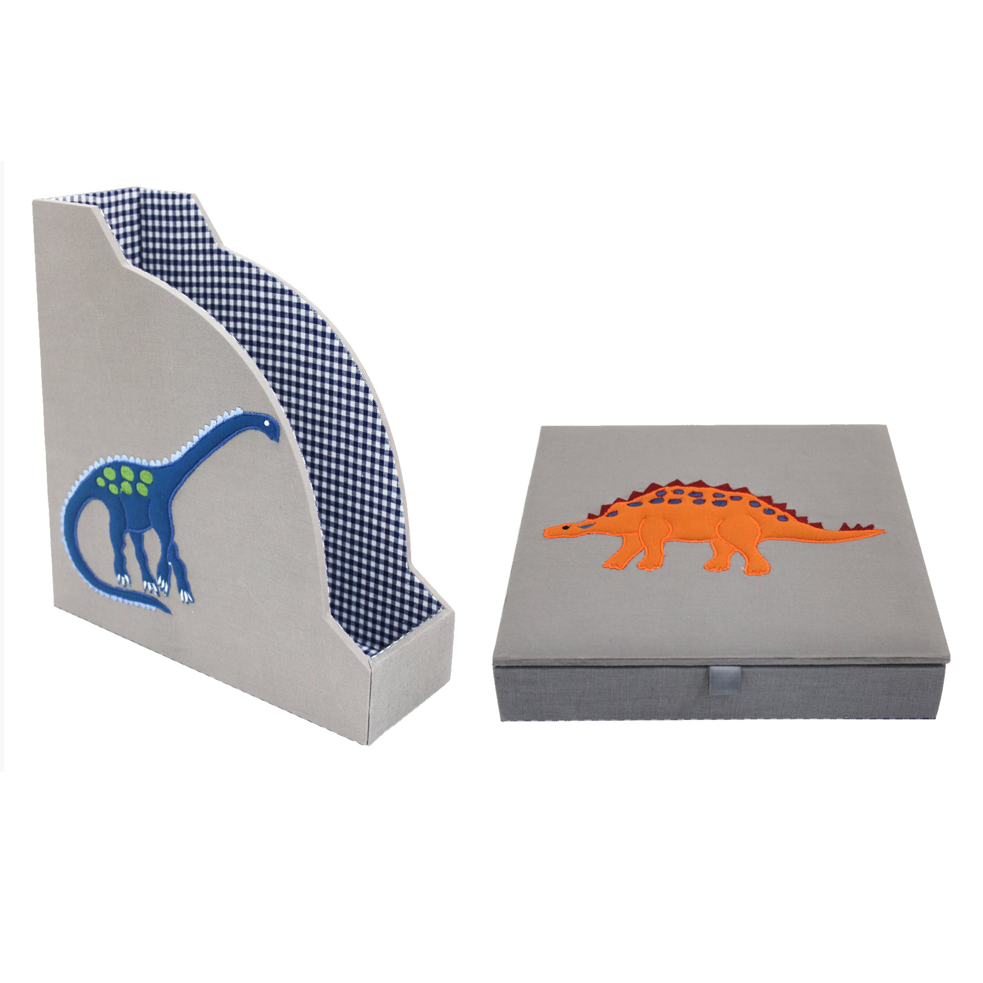 Dinosaur Design Magazine Holder & Stationery Organizer (Set of 2)